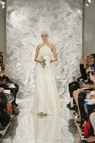 "Leia" by THEIA theia-spring-2017-leia-halter-wedding-dress-silk-chiffon-with-ruffle