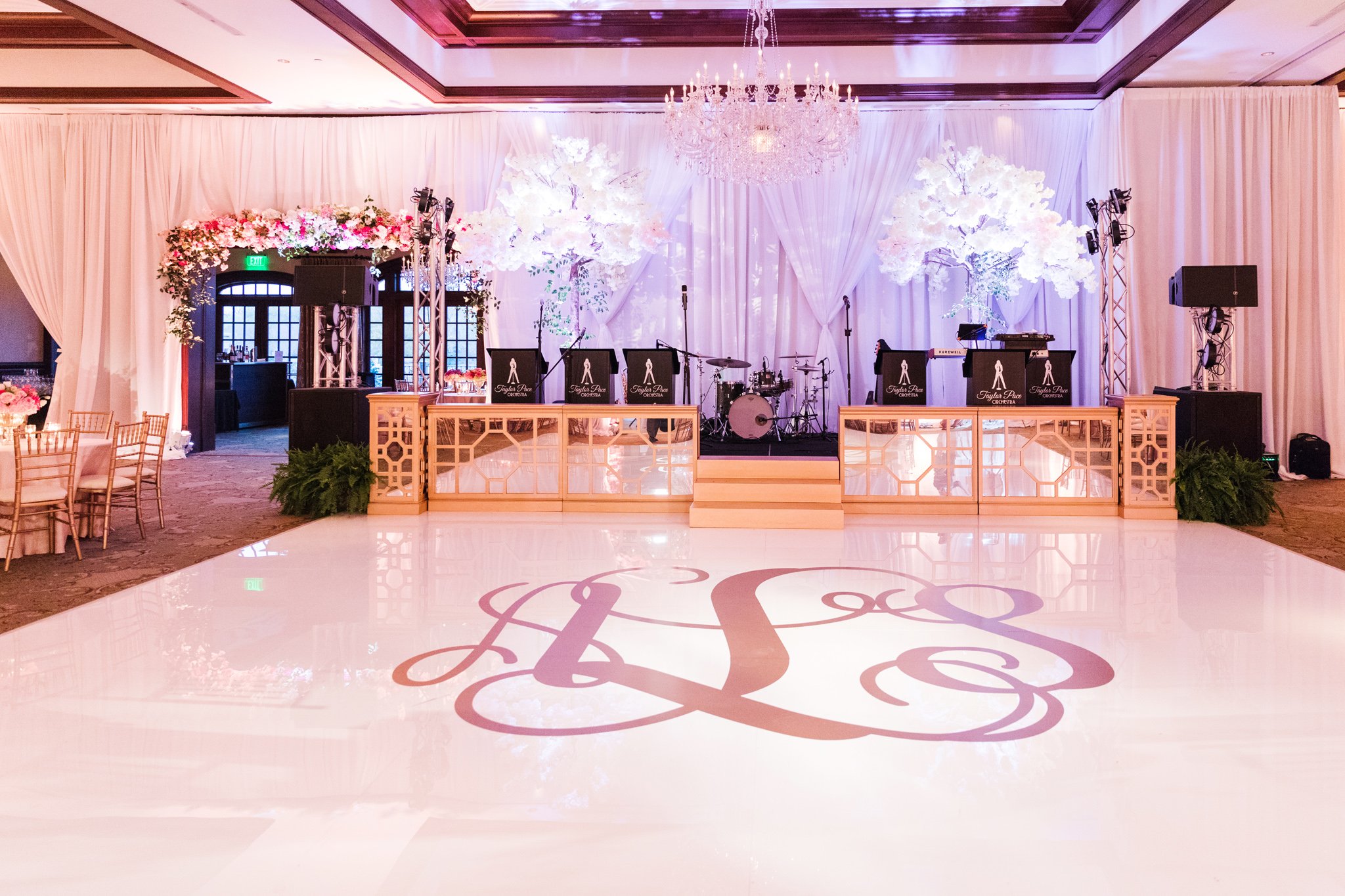 Dance Floor with Golden Monogram