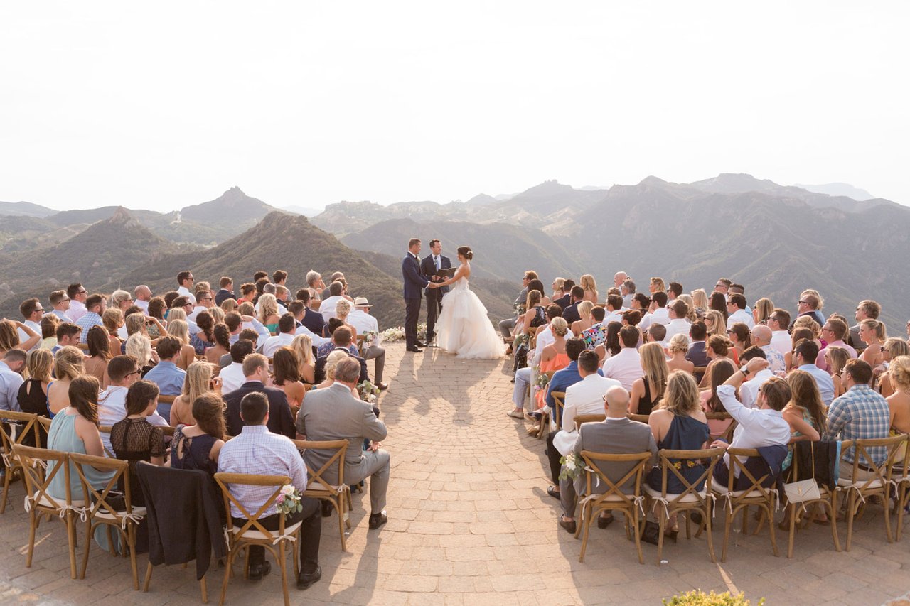 Views as Bride & Groom Exchange Vows