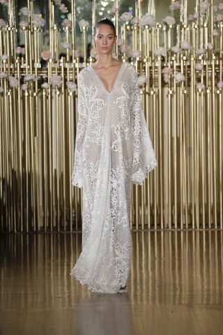 "Tabatha" by Francesca Miranda francesca-miranda-spring-2018-long-sleeve-guipure-lace-v-neck-caftan-embellished-murano-crystals