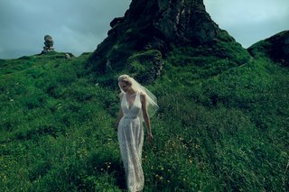 "Teagan" Gown from BHLDN bhldn-fall-2016-teagan-wedding-dress-v-neck-gown-by-etoile-lace-boho-wedding-dress