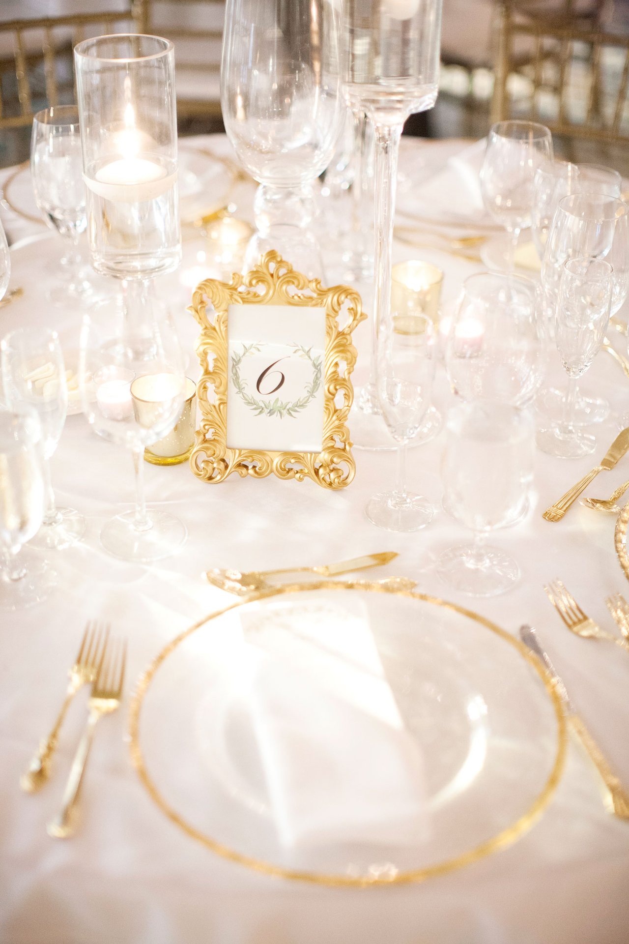 Table Number in Ornate Gold Frame