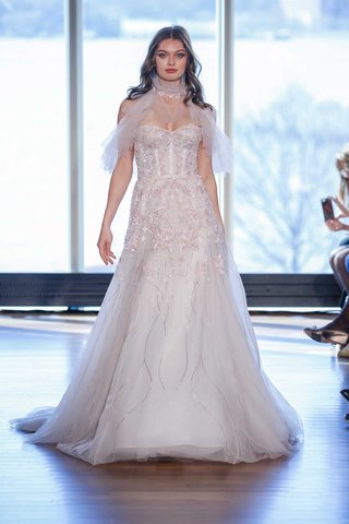 "Ginger" by Rivini rivini-ginger-wedding-dress-a-line-gown-beaded-with-silk-flowers-corset-bodice