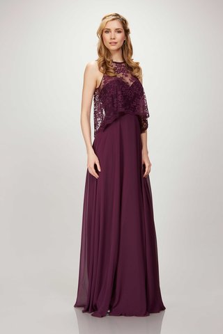 "Lacy" by THEIA Bridesmaids theia-bridesmaids-spring-2017-lacy-sleeveless-crop-top-over-strapless-bridesmaid-dress-high-neck