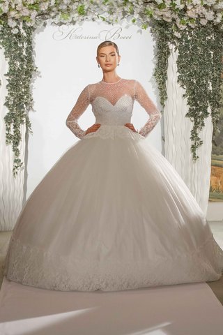 "Celine" by Katerina Bocci katerina-bocci-2017-bridal-collection-celine-dress-ball-gown-long-sleeves-miss-albanian-universe