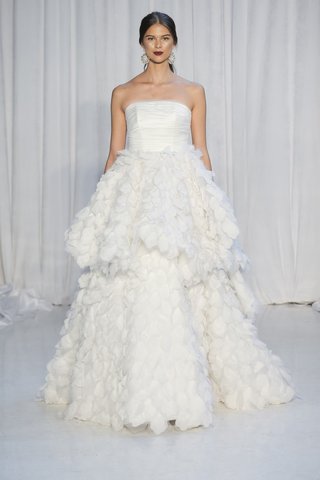 Opal by Anne Barge anne-barge-fall-2018-strapless-bodice-tulle-and-charmeuse-two-tier-petal-textured-ball-gown