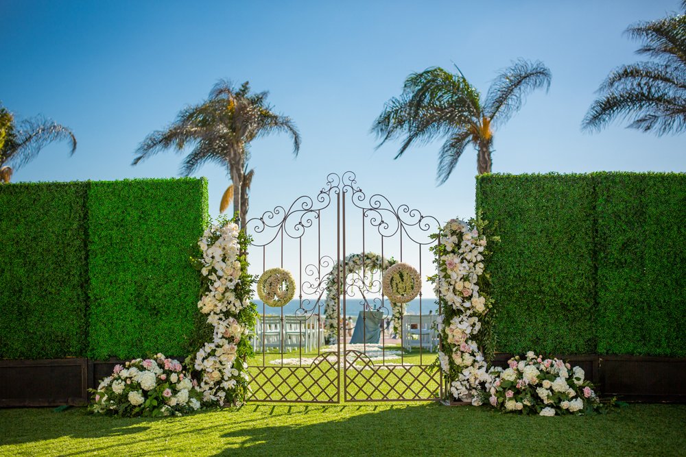 WroughtIron Gate, Initials in Florals