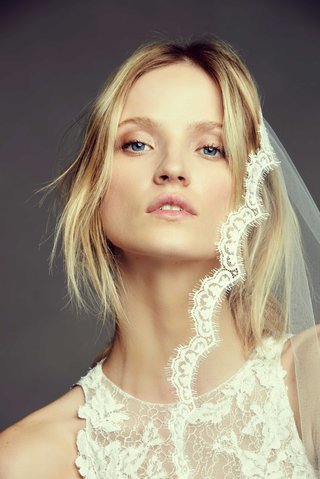 "Adelina" Veil by BHLDN bhldn-boho-bride-adelina-lace-trim-wedding-veil