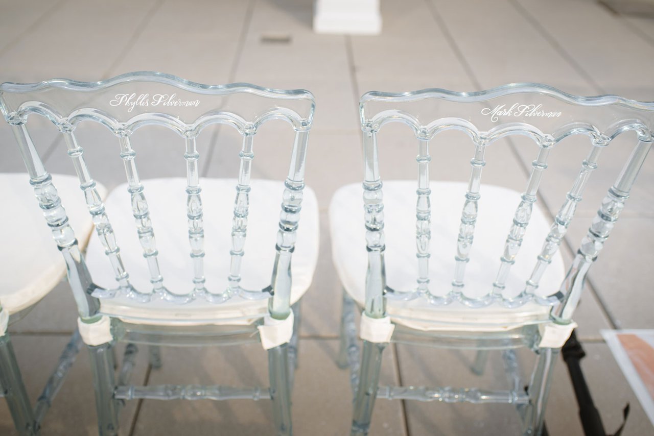 Translucent Chairs with Guest Names