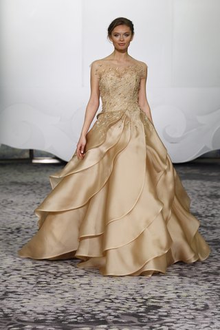 "Aysel" Dress rivini-aysel-golden-ball-wedding-dress-with-an-illusion-neckline-floral-appliques-sequins