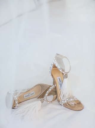 jimmy choo feather wedding shoes