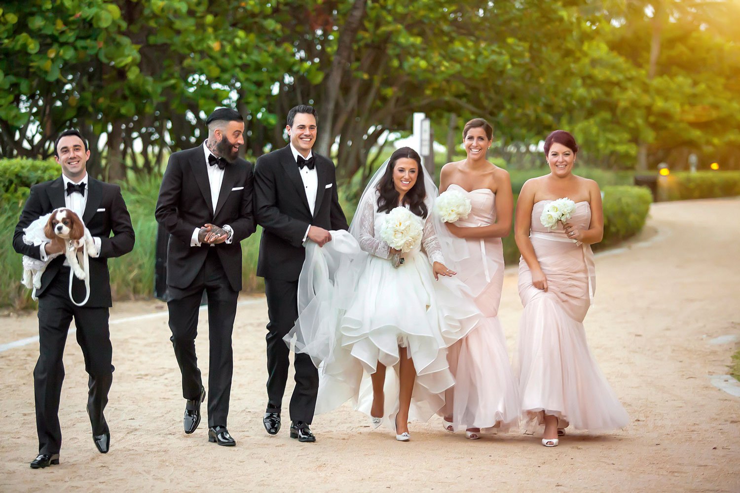 Bridal Party Walking Together