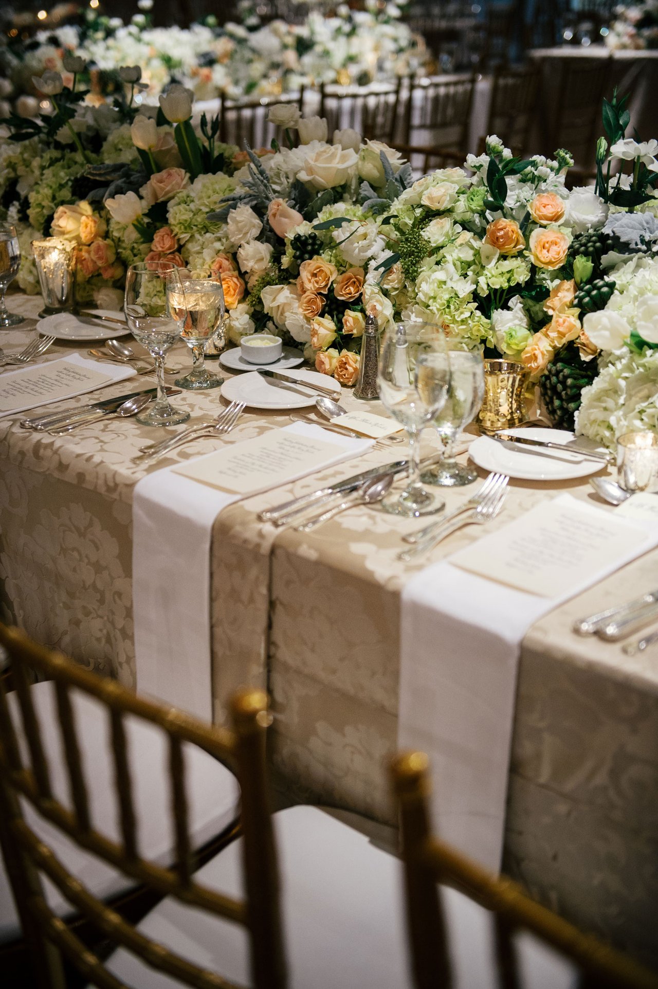 Long Napkins on Wedding Table