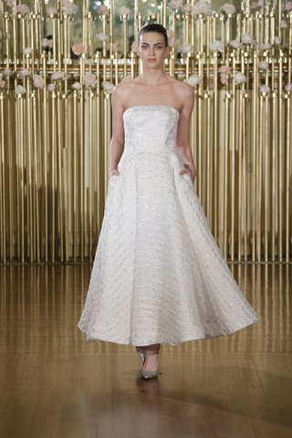 "Annabelle" by Francesca Miranda francesca-miranda-spring-2018-strapless-tea-length-ball-gown-silk-jacquard-lurex-metallic