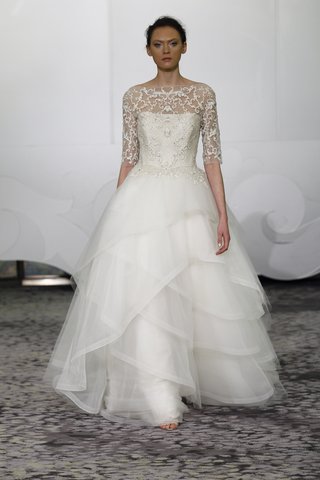 "Dawne" Dress rivini-dawne-a-line-wedding-gown-with-an-illusion-neckline-three-quarter-sleeves-and-embroidery