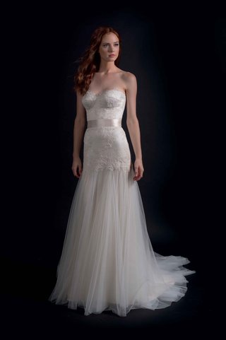 "Maven" by Modern Trousseau Fall 2016 modern-trousseau-fall-2016-drop-waist-strapless-wedding-dress