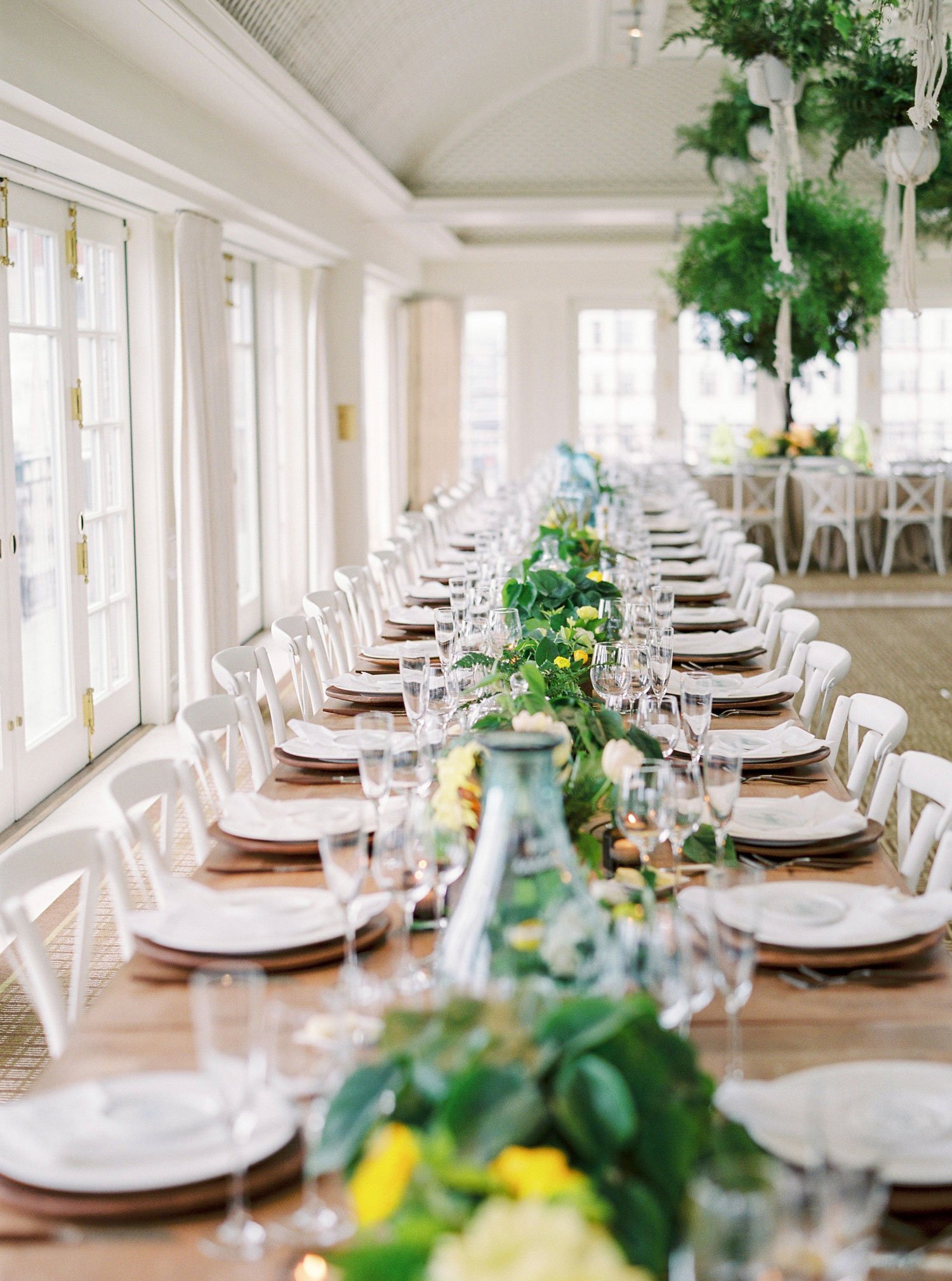 Long Reception Table with Greenery