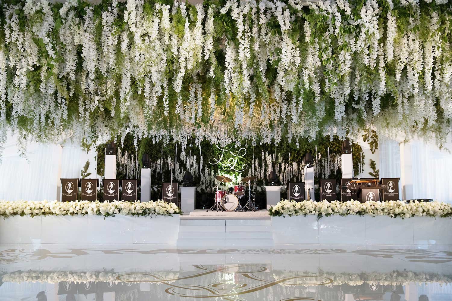 Flower Installation Over Dance Floor