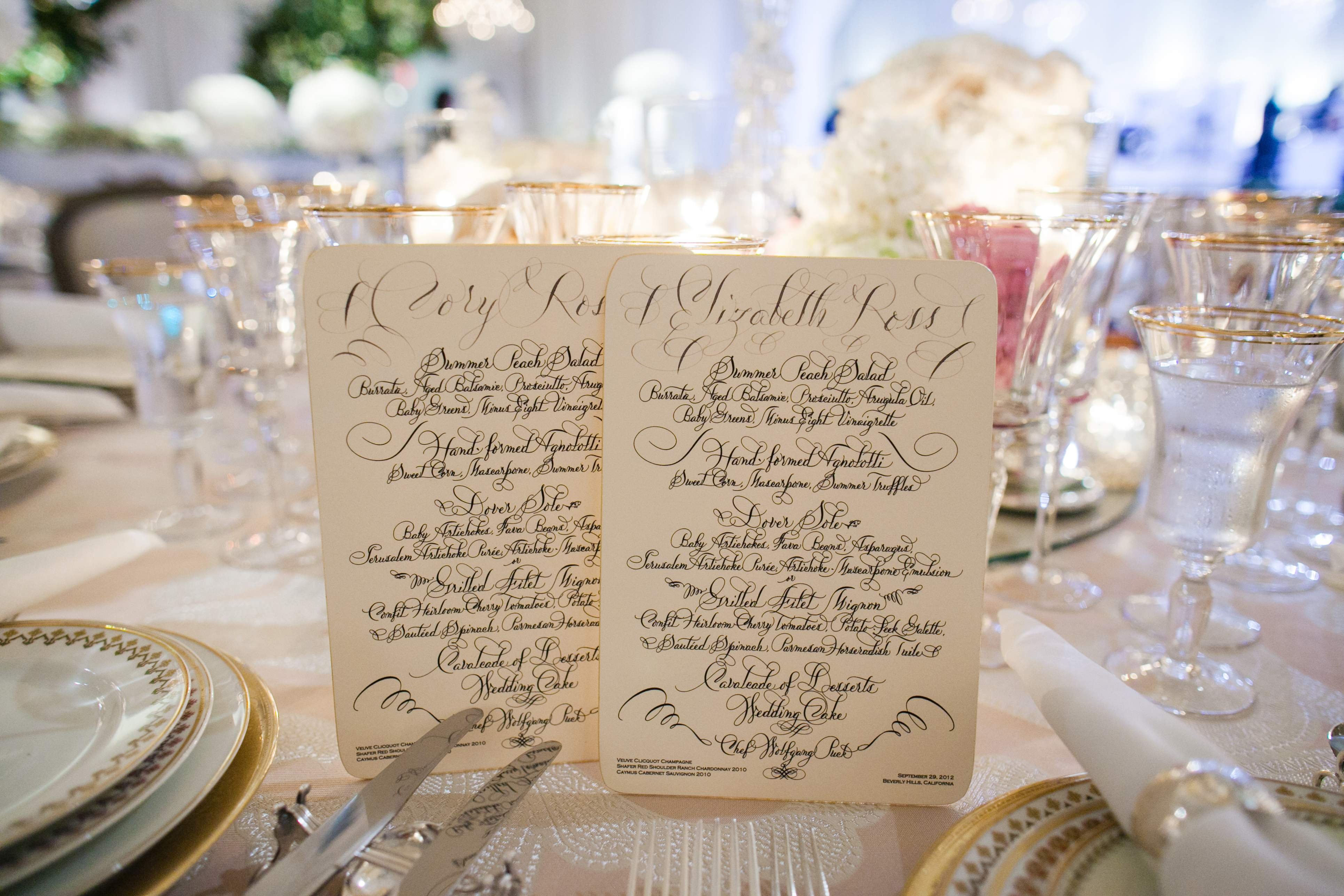 Personalized Calligraphy Menus