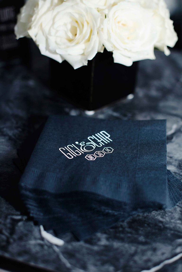 Personalized Black Cocktail Napkin