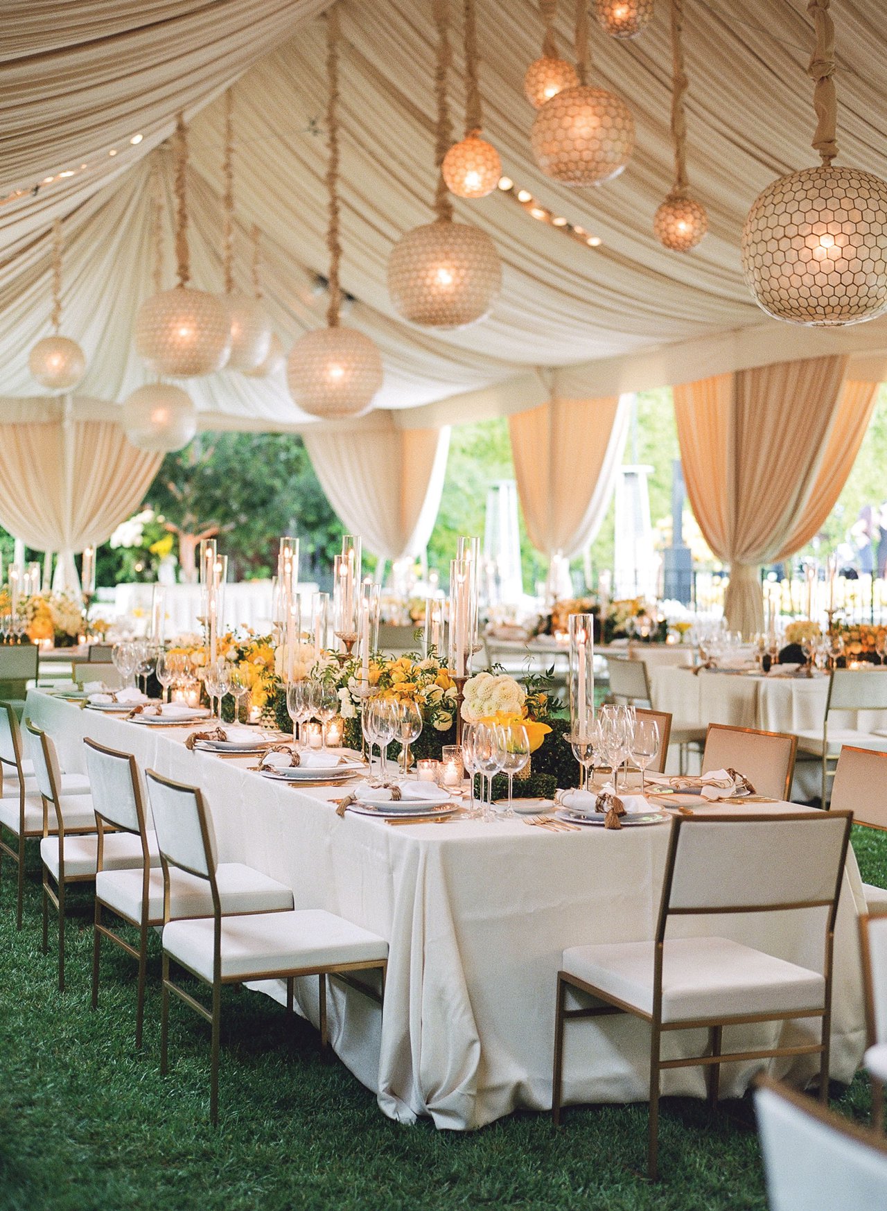 White, Gold & Yellow Wedding Reception