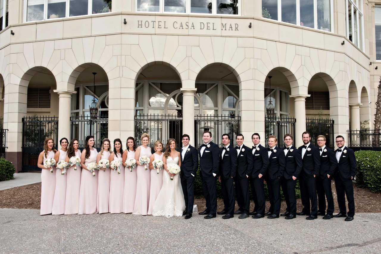 Bridesmaids & Groomsmen in Front of Venue