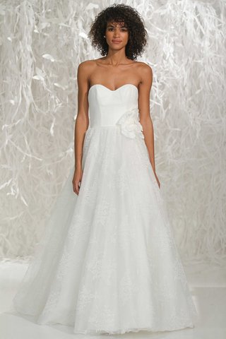 "Carson" by Wtoo Brides wtoo-brides-2016-a-line-strapless-wedding-dress-with-fabric-flower-applique-at-waist