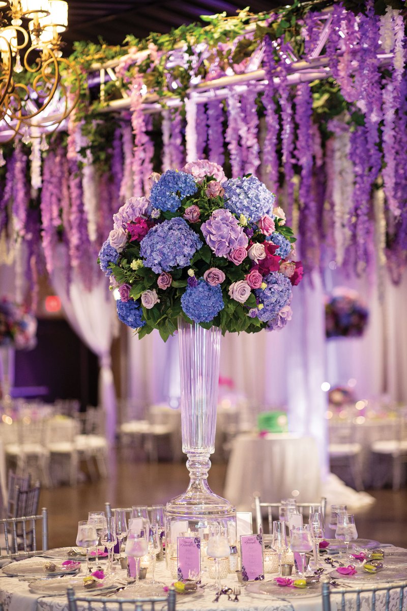 Tall Purple & Blue Centerpiece