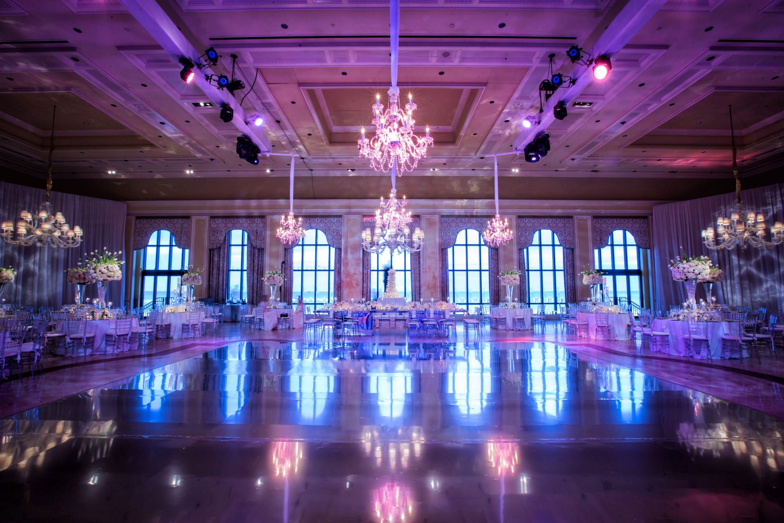 The Breakers Ballroom with Violet Lighting