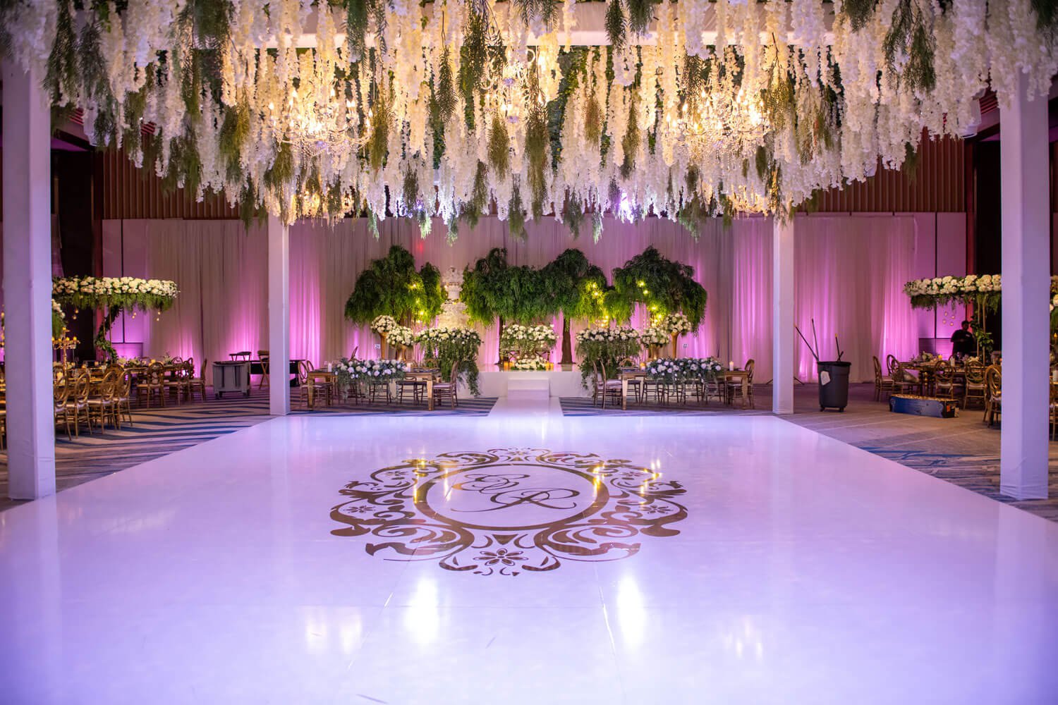 Floral Ceiling Structure Over Dance Floor