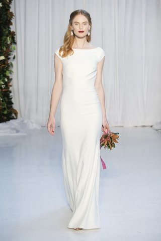 Cara by Anne Barge anne-barge-fall-2018-column-mermaid-gown-of-crepe-with-bateau-neckline-cap-sleeves-and-keyhole-back