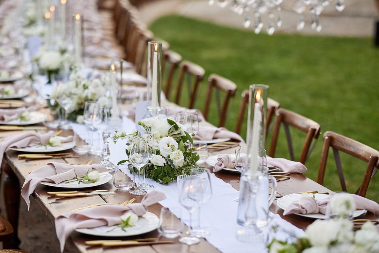 Taper Candles & Neutral Place Settings