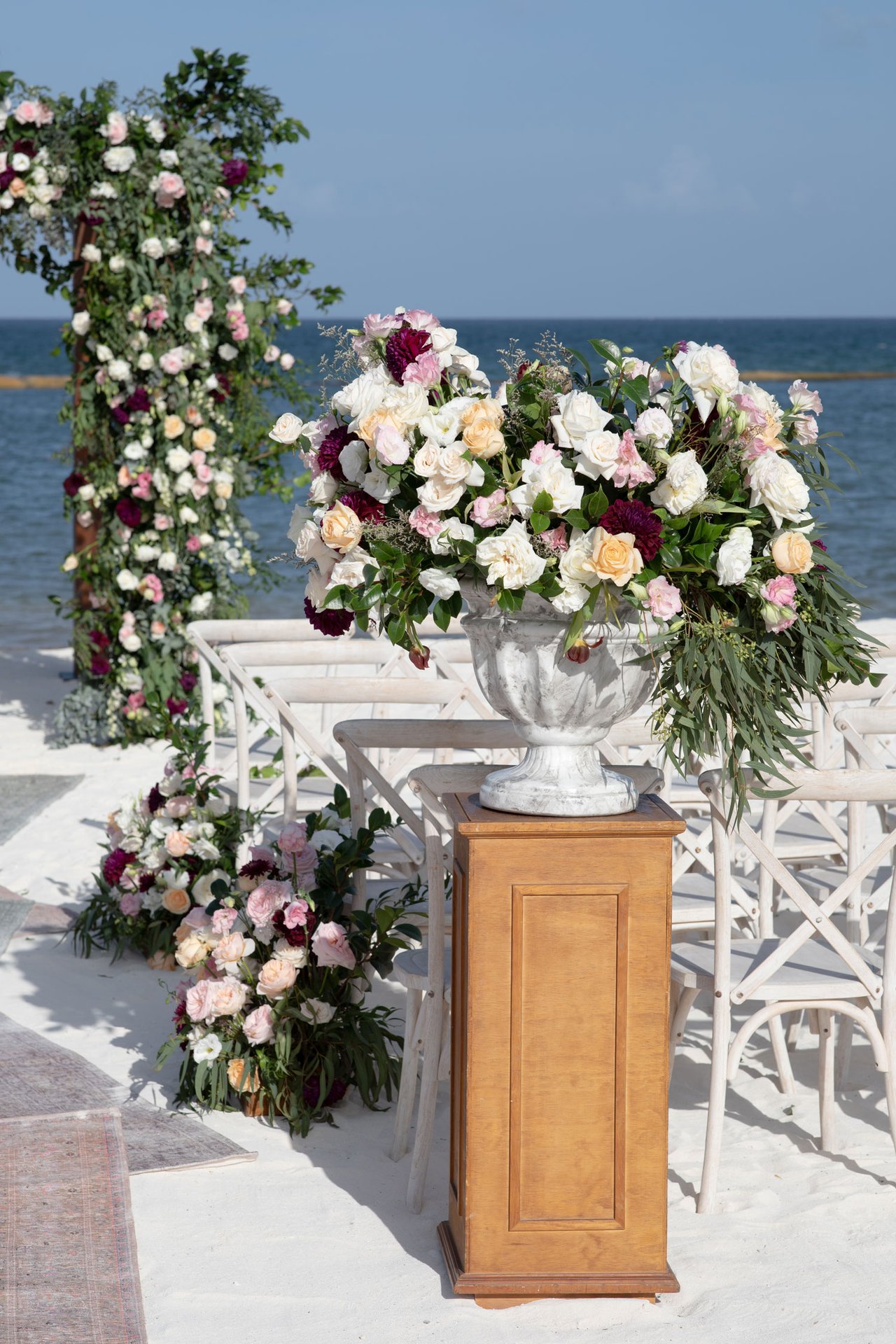 JewelTone Flower Arrangement on Beach