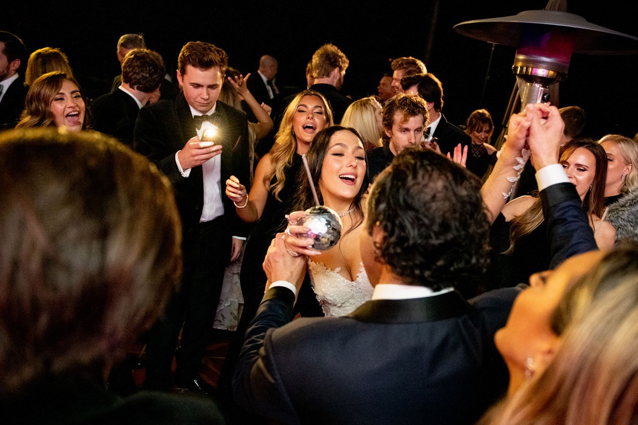 Bride Dancing with Disco Ball Cocktail