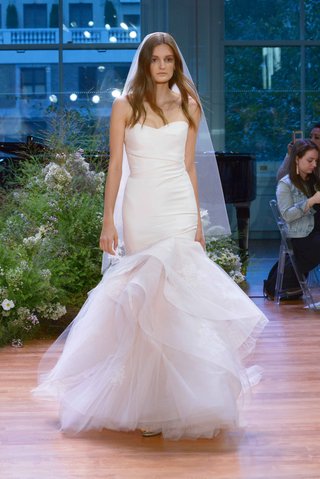 "Hailee" by Monique Lhuillier monique-lhuillier-fall-2017-bridal-collection-hailee-strapless-mermaid-wedding-dress-draped-trumpet