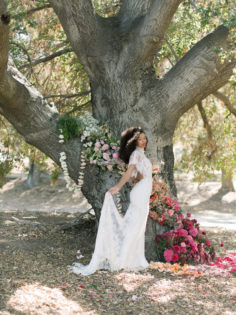 Delphine Lace Halter Neck Wedding Dress by Claire Pettibone