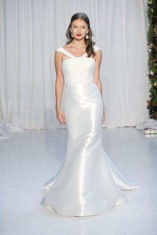 Thalia by Anne Barge anne-barge-fall-2018goddess-draped-off-the-shoulder-bodice-of-charmeuse-with-mikado-mermaid-skirt