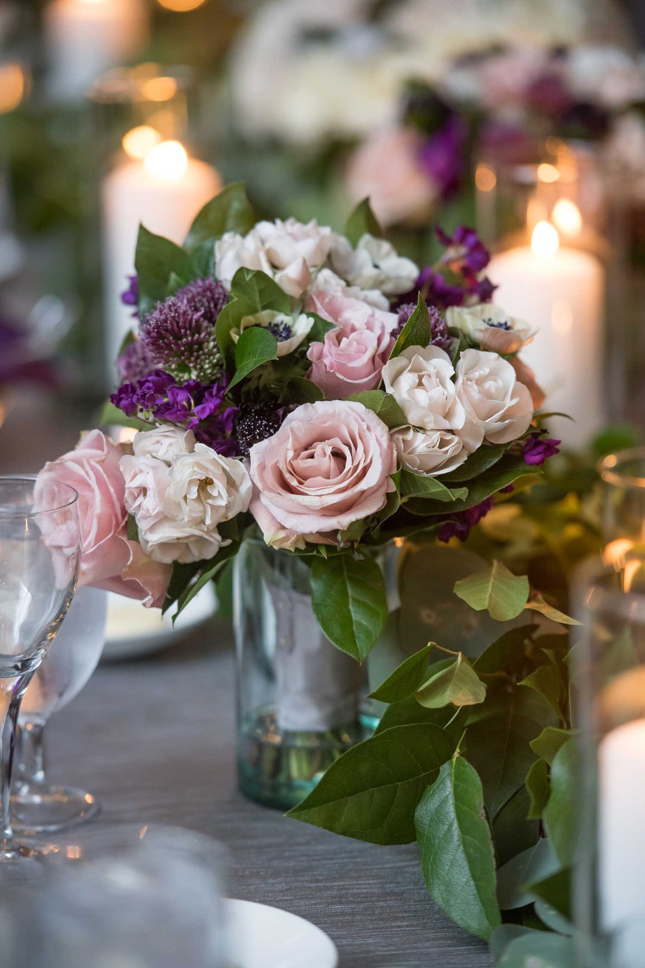 Small Arrangement of Pink & Purple Flowers