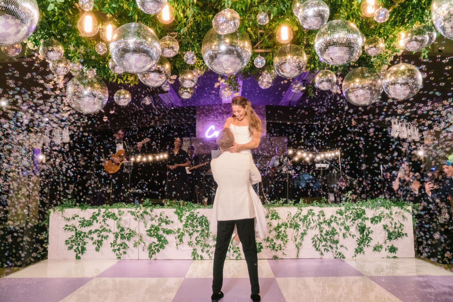 insideweddings.com - Kelcy Christy - How to Bring Disco Vibes to Your Wedding: Disco Wedding D&eacute;cor Ideas