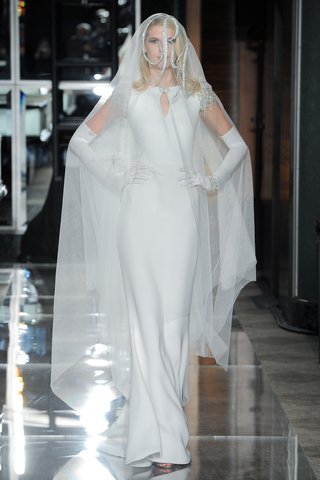"Sophisticated" by Reem Acra a-silk-double-face-georgette-sheath-gown-with-a-front-bodice-slip-and-crystal-sleeves-by-reem-acra