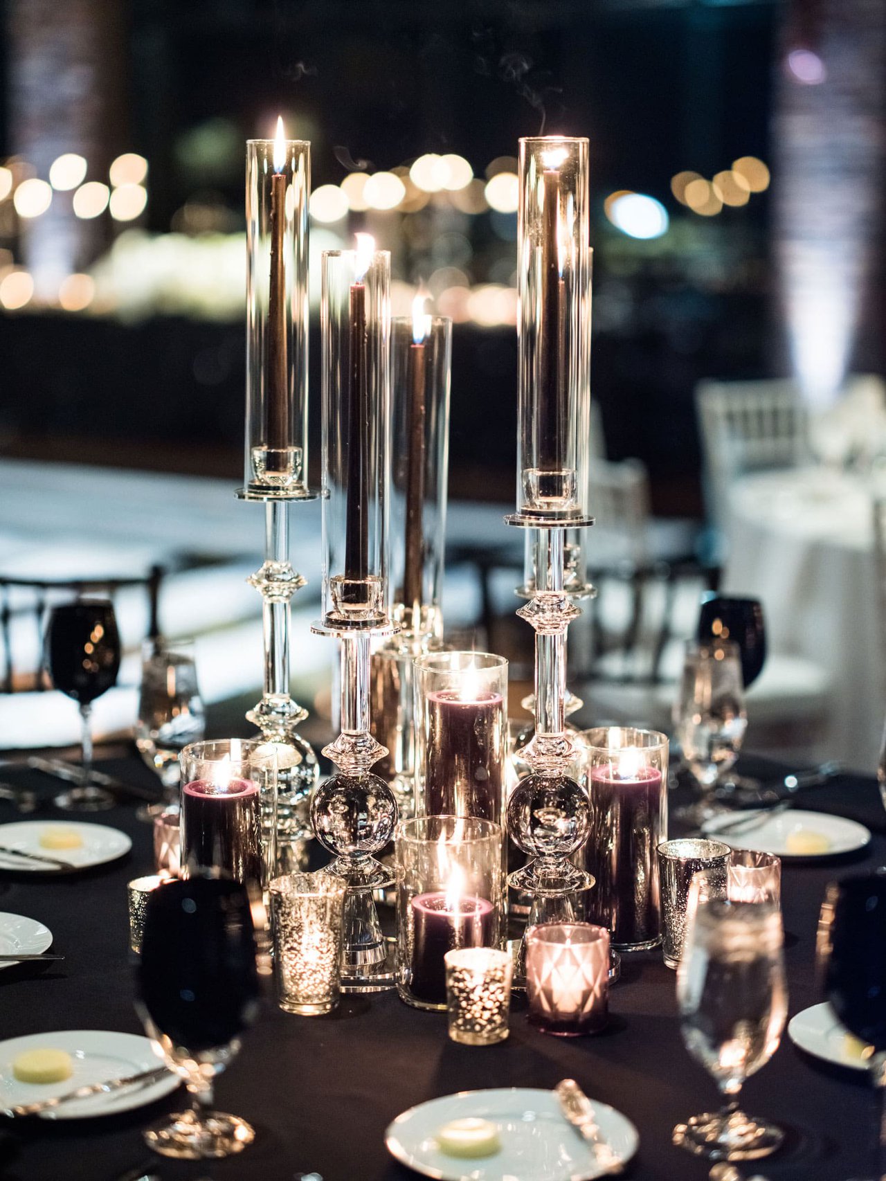 All-Black Wedding Tablescape