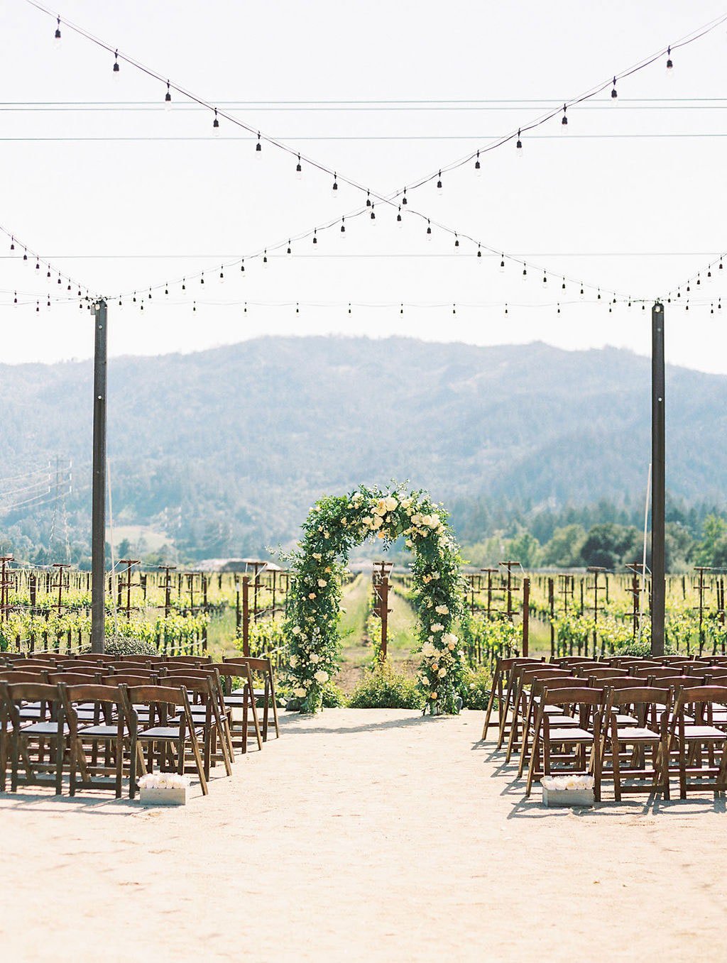 Wedding Ceremony with View of the Vineyard