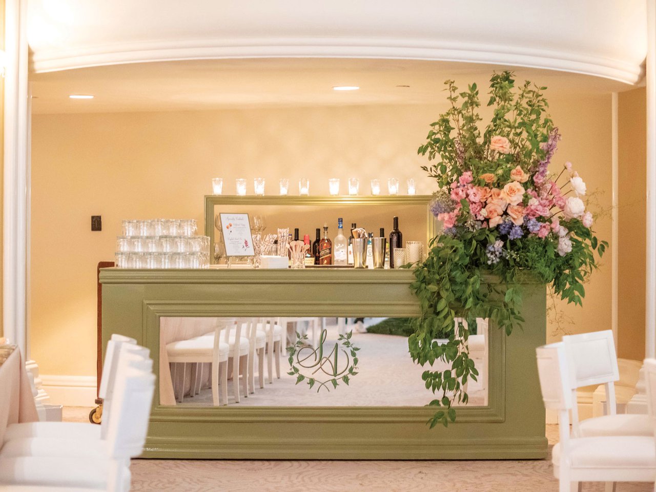 Green Bar at Spring Wedding Reception
