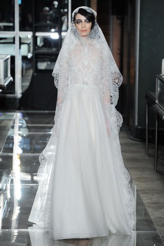 "Extravagant" by Reem Acra a-silk-organza-gown-with-an-embroidered-illusion-bodice-and-chantilly-lace-underlay-by-reem-acra