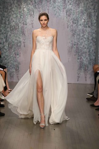 Look 2 by Monique Lhuillier Fall 2016 wedding-dress-with-slit-and-illusion-bodice-detail-by-monique-lhuillier-fall-2016