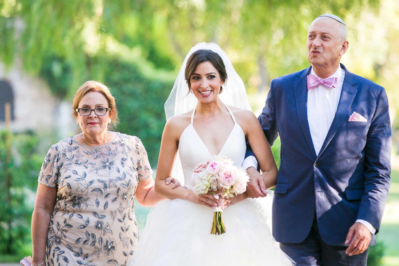 Bride's Parents Walk Her Down the Aisle