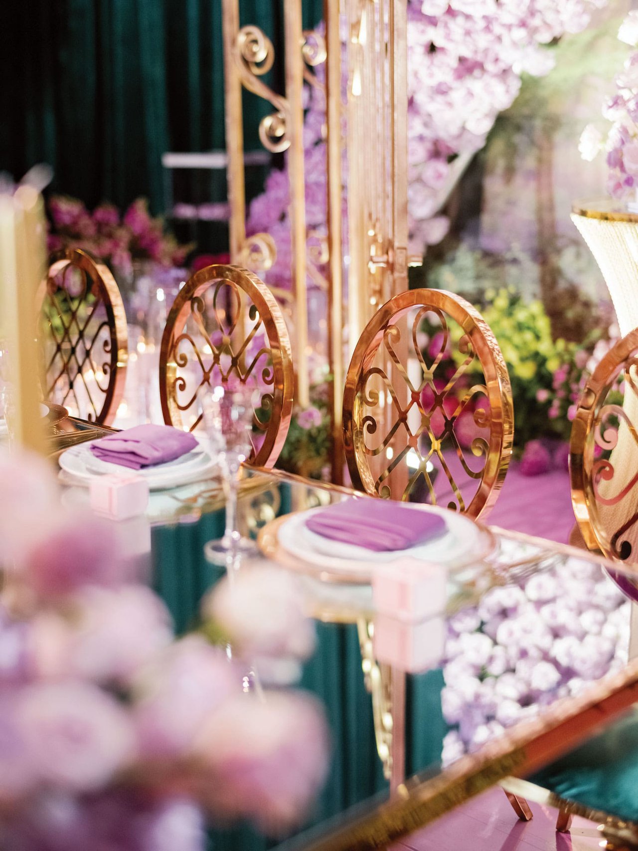 Ornate Gold Chairs & Mirror Table