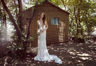 Sheath Gown with Intricate Patterns by GALA by Galia Lahav a-sheath-gown-with-a-plunging-neckline-thin-straps-intricate-designs-and-crystal-embellishments-b