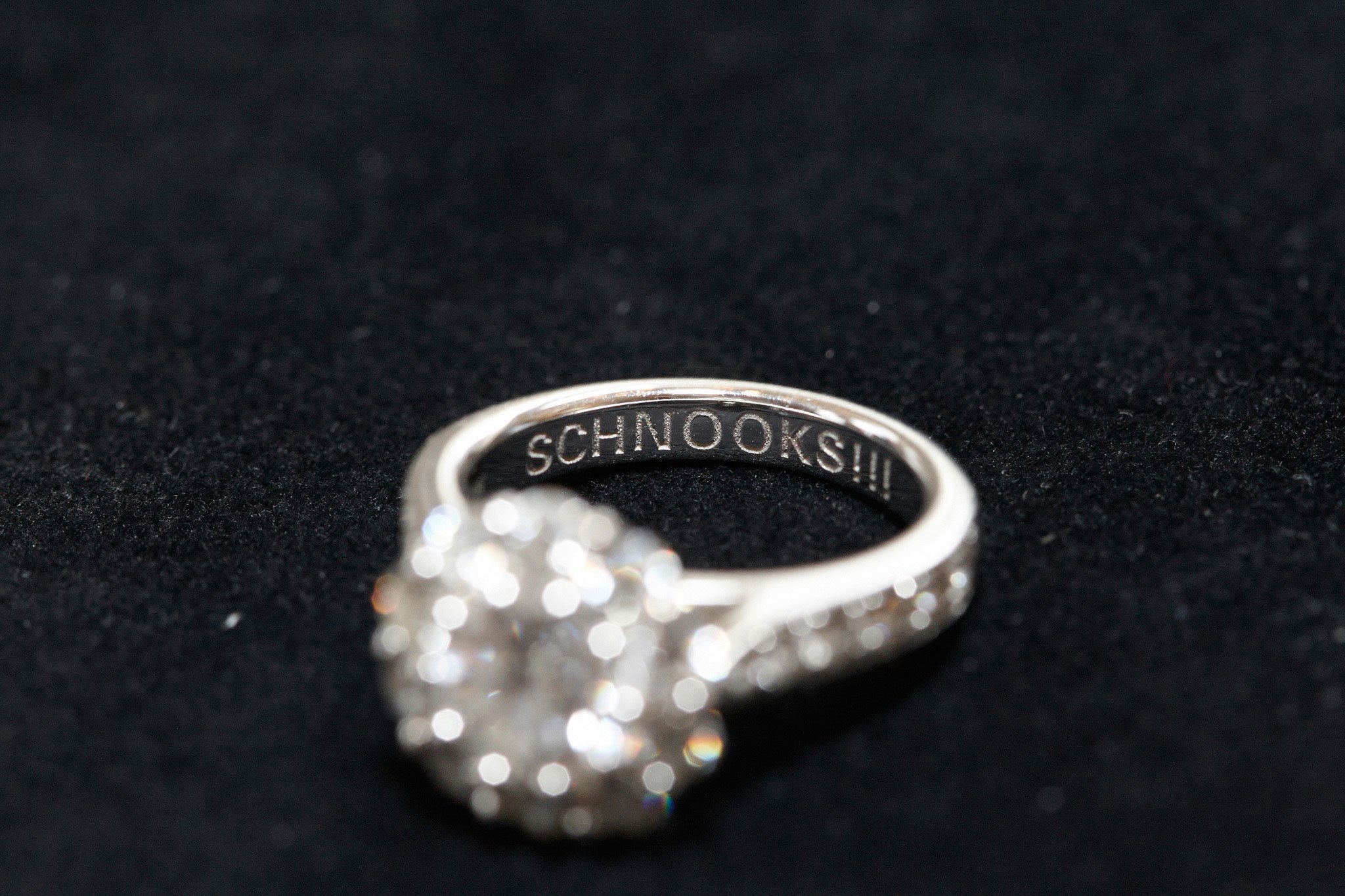 Diamond Engagement Ring with Inscription