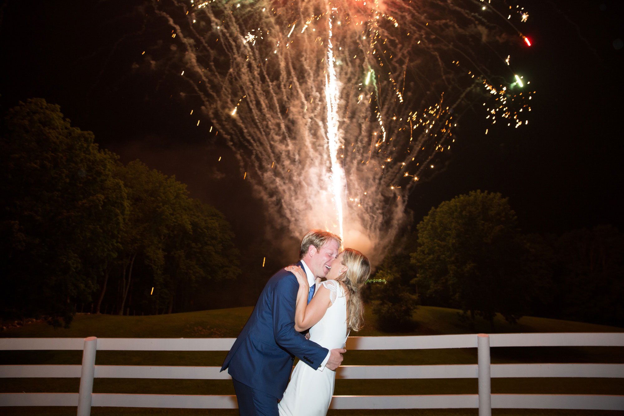 Couple's Kiss at Surprise Fireworks Show